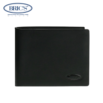 BRIC’S Cervino RFID Wallet in black leather, ideal as a stylish corporate gift, featuring card slots and RFID protection.