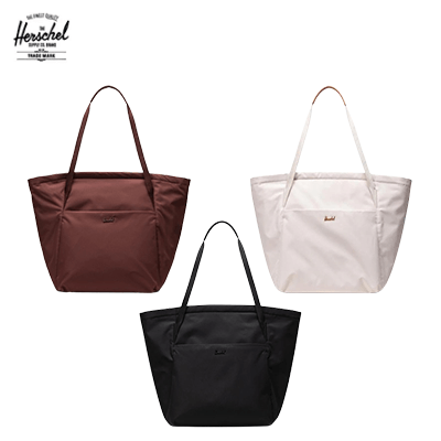 Herschel Joana Foldable Tote Bag in brown, white, and black, perfect for corporate gifts and eco-friendly use.