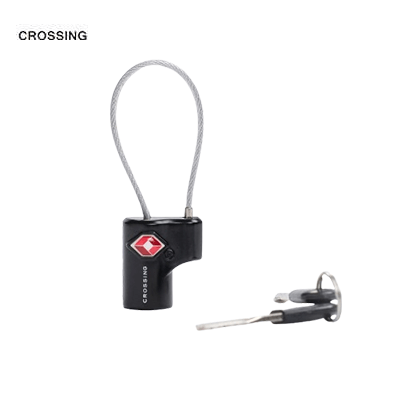 Crossing TSA Travel Cable Lock With Keys for secure travel and authorized luggage inspections.