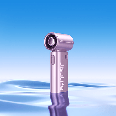JisuLife Handheld Fan Life9S in water, showcasing its portable design for cooling on the go, perfect as a corporate gift.