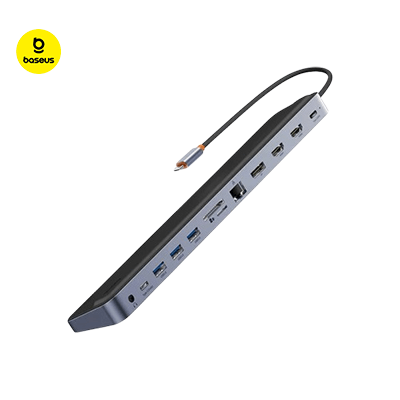 Baseus 12 in 1 Laptop USB-C Hub with multiple ports for seamless connectivity and multitasking.