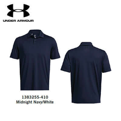 Under Armour T2G Polo LB in Midnight Navy/White, ideal corporate gift for golfers, featuring anti-pick and anti-pill fabric.