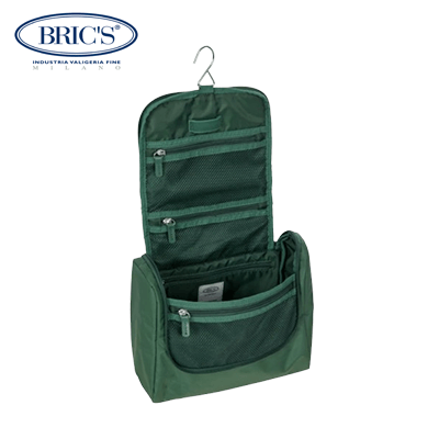 BRIC’S Positano Soft Necessaire Toiletry Pouch open with pockets and a hook for travel organization