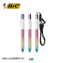 BIC 4 Colours Gradient with lanyard ball pen