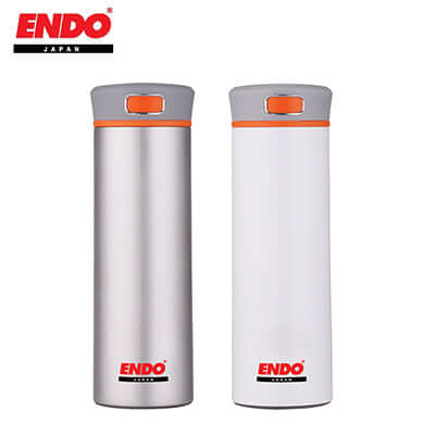 ENDO Anti Bacterial stainless steel Tumbler in silver and white from ENDO Japan