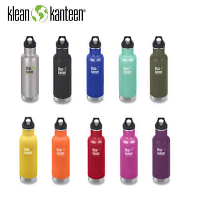 Klean Kanteen Insulated Stainless Steel Classic Bottle with Loop Cap in various colors, ideal for corporate gifts.