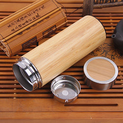 Eco Friendly Bamboo and Stainless Steel Insulated Flask Corporate Gifts Singapore