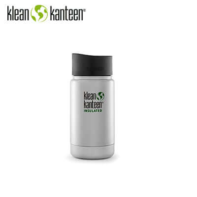 Klean Kanteen Insulated Water Bottle Wide 12oz in stainless steel finish, perfect corporate gift.
