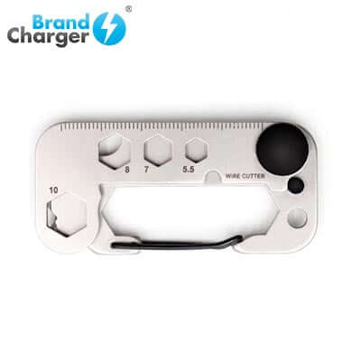 BrandCharger Twist 8 in 1 Tool showcasing its wire cutter function and compact design.