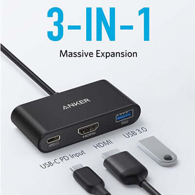 Anker PowerExpand 3-In-1 USB C Hub with 4K HDMI Corporate Gifts Singapore