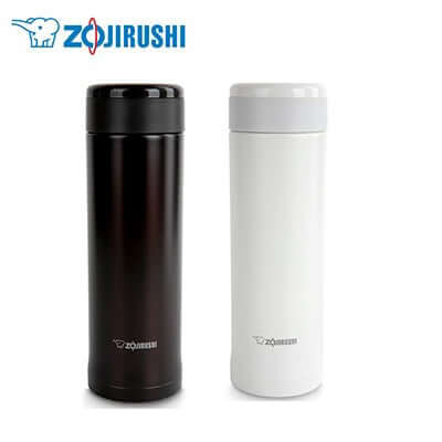 ZOJIRUSHI Stainless Steel Bottle 0.5L in dark brown and white, perfect for corporate gifts.