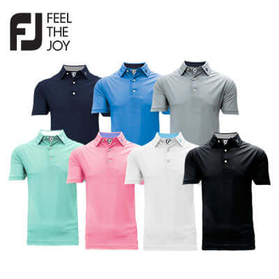 Collection of Footjoy Stretch Pique Solid Shirts in various colors showcasing style and comfort.