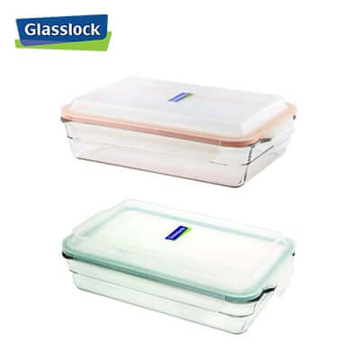 2200ml Glasslock Container - durable glass food storage with transparent design for easy viewing and organization.