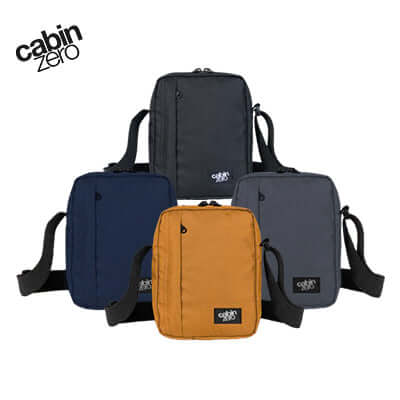 Cabin Zero Sidekick Sling Bag 3L collection featuring various colors for corporate gifts.