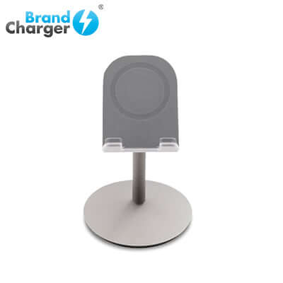 BrandCharger Rise Phone Stand displayed from the front, showcasing its sleek design and durable materials. Corporate Gift.