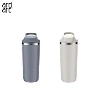 artiart Antelope Suction Bottle in gray and white colors with loop handle for easy carrying.