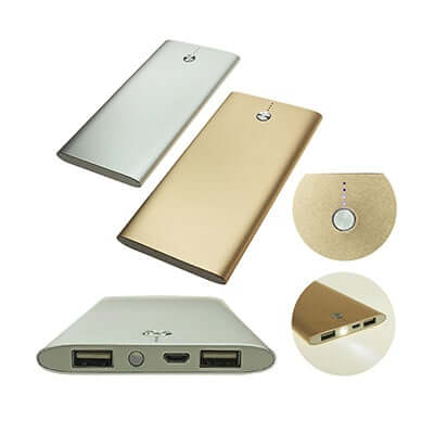10000mAh Power Bank with 2 USB Ports and Flashlight Corporate Gifts Singapore