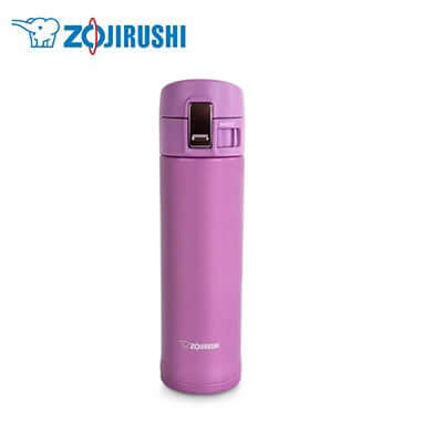 ZOJIRUSHI Stainless Thermal Flask 0.48L in vibrant pink color for portable beverage enjoyment.