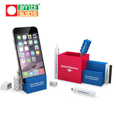 Office Blocks 7 in 1 Pen Pot and Phone Stand Set Corporate Gifts Singapore