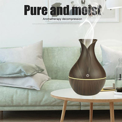 Wooden Vase-Shape Ultrasonic Aroma Diffuser Corporate Gifts Singapore