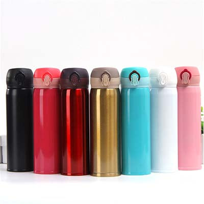 Colorful collection of Double Wall Stainless Steel Vacuum Flasks in various shades for hydration and corporate gifts.