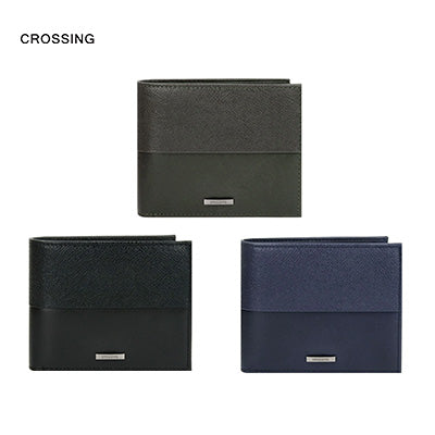 Crossing Infinite Bi-Fold Leather Wallet [12 Card Slots] RFID in three color options.