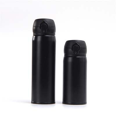 Double Wall Stainless Steel Vacuum Flask in black color, available in two sizes perfect for corporate gifts.