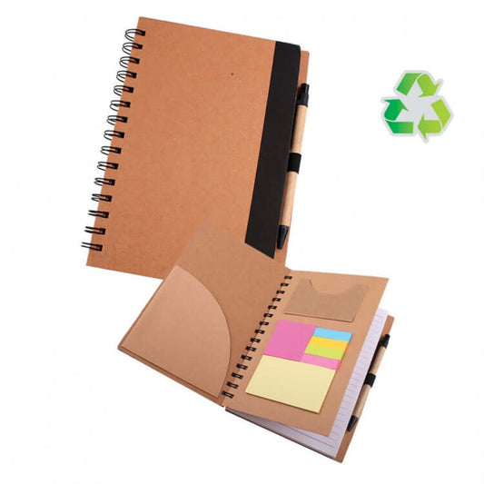Notebook With Pen & Post It Note - versatile stationery set in eco-friendly design.