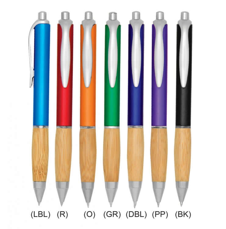 Plastic Pen with Wood Pattern Grip Corporate Gifts Singapore
