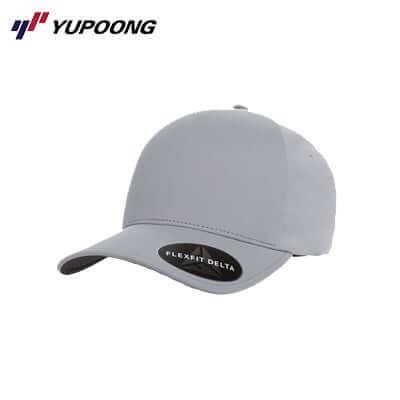 Yupoong 180 Flexfit Delta cap in grey color, ideal as a corporate gift for style and comfort.