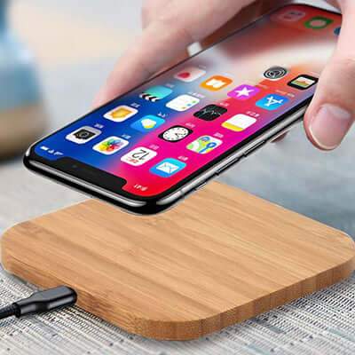 Slim Wood Portable Qi Wireless Charger Corporate Gifts Singapore