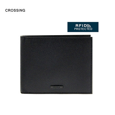 Crossing Bold Bi-fold Leather Wallet With Window And Coin Pocket RFID Corporate Gifts Singapore