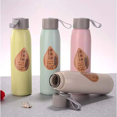 Wheat Straw Eco Glass Bottle Corporate Gifts Singapore