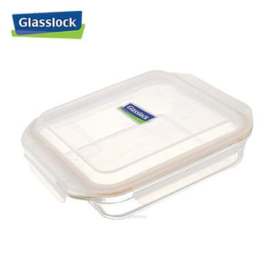 2100ml Glasslock Container with transparent lid for storage and organization of food.