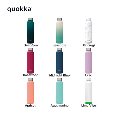 Quokka 630ml Stainless Steel Bottle Solid colors including Deep Sea, Seashore, and more, perfect for corporate gifts.