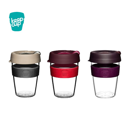 KeepCup Original Clear Cup 12oz in three stylish colors, perfect as a Corporate Gift for eco-friendly enthusiasts.