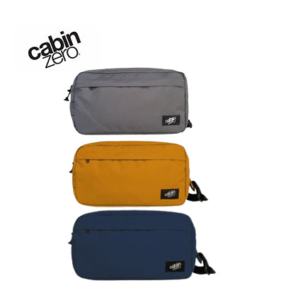 Cabinzero Classic Cross Body 11L bags in gray, orange, and blue colors, ideal corporate gift for daily adventures.