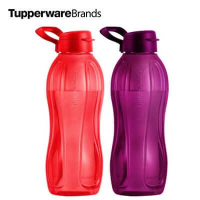 Tupperware Eco Bottle 1500ml in red and purple, durable and ergonomic for everyday hydration needs.