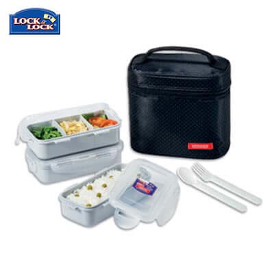Lock & Lock 3-tier BPA Free Lunch Box with Cutlery Corporate Gifts Singapore