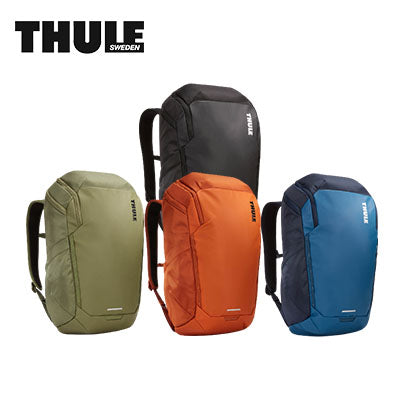 Thule Chasm 26L Backpack in various colors, showcasing durability for sports and everyday use.