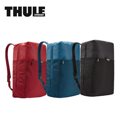 Thule Spira Backpack available in red, blue, and black colors, perfect as a stylish corporate gift.