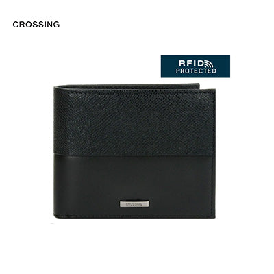 Crossing Infinite Bi-Fold Leather Wallet With Coin Pocket [13 Card Slots] RFID - Sleek design and RFID protection.