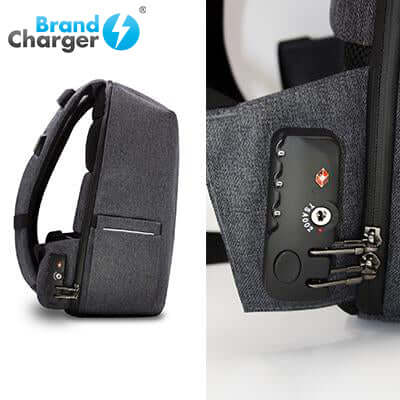 BrandCharger Phantom Smart Mobility Anti Theft Backpack with TSA lock and stylish design.
