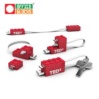 Office Blocks Mobile Charging Cable Set Corporate Gifts Singapore