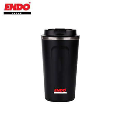 ENDO 500ML Double Stainless Steel Thermal Coffee Mug in sleek black design for corporate gift
