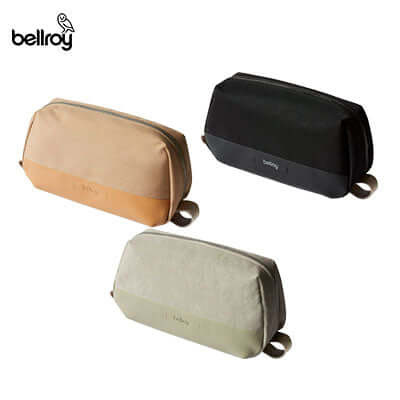 Bellroy Dopp Kit (Premium Edition) in three colors, stylish and functional toiletry organizer for corporate gift.