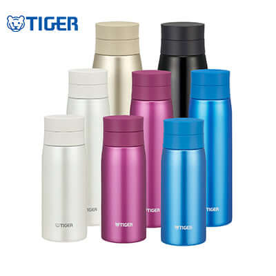 Tiger Ultra Light Stainless Steel Thermal Bottle MCY-A in various colors, perfect as a corporate gift.