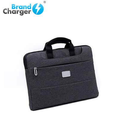 BrandCharger Specter high quality laptop bag in tech grey textured fabric with padded handle.