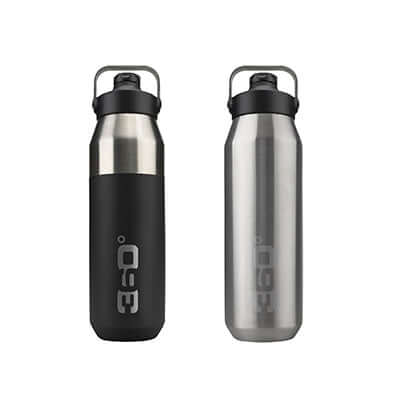 360 Degrees Insulated Sip 1L Water Bottle in black and stainless steel, ideal as a Corporate Gift.
