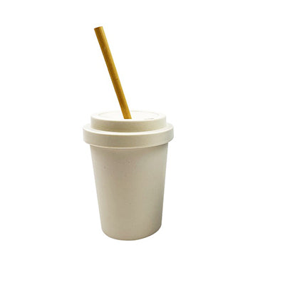 Eco-friendly Bamboo Fiber Mug with Bamboo Straw for sustainable beverage choice, ideal as a corporate gift.